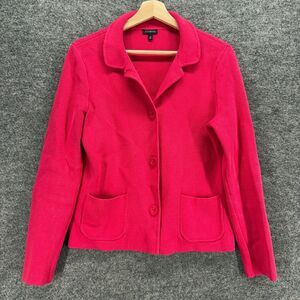 Talbots Jacket Women M Medium Pink Button Up Collared Long Sleeve Cotton Pockets